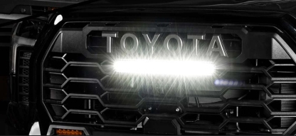 For 2022-2023 Toyota Tundra TRD PRO Front Bumper Grille Grill W/ LED Lights Matte Black