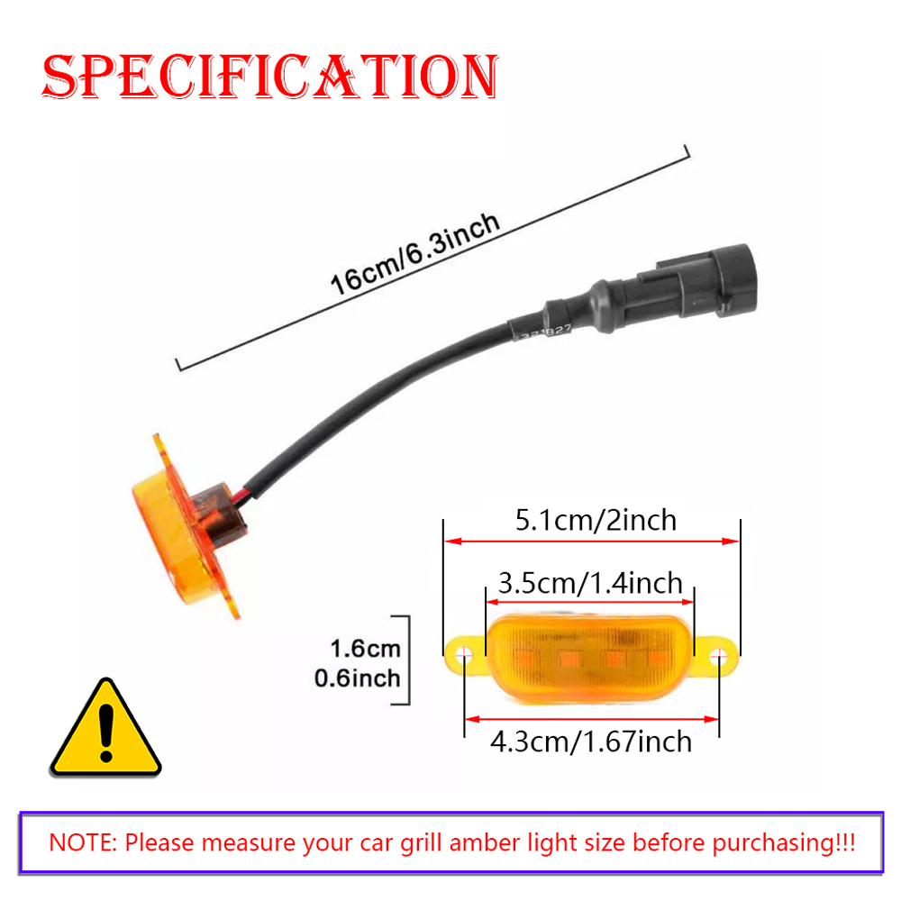 Amber Grill Lights for F150 Raptor Grill LED Lamps Ram 1500 2013-2018 Front Grille Car Accessories