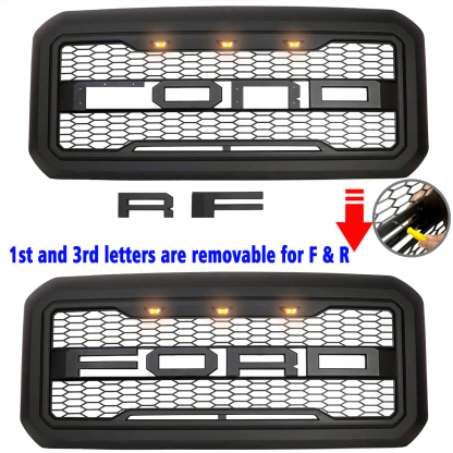 For 2011-2016 Ford F250 F350 F450 F550 Super Duty Grill Raptor Style Front Grille Matte Black