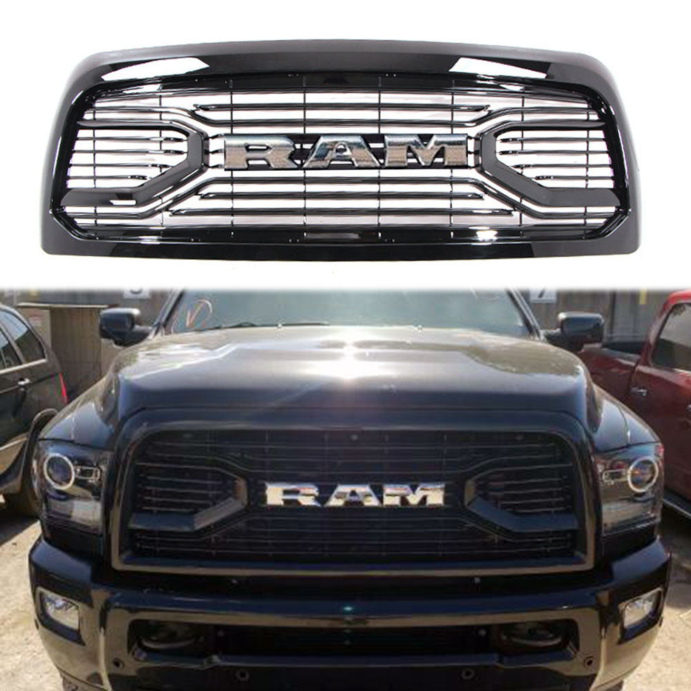 For 2013-2018 Dodge RAM 2500 3500 Grill Big Horn Style Front Grille Gloss Black