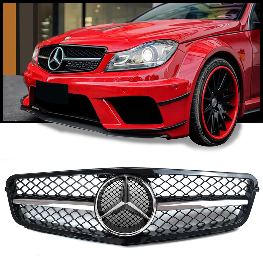 AMG Style Front Grill w/Badge For Mercedes Benz W204 C-CLASS C300 C350 2008-2013 Grille