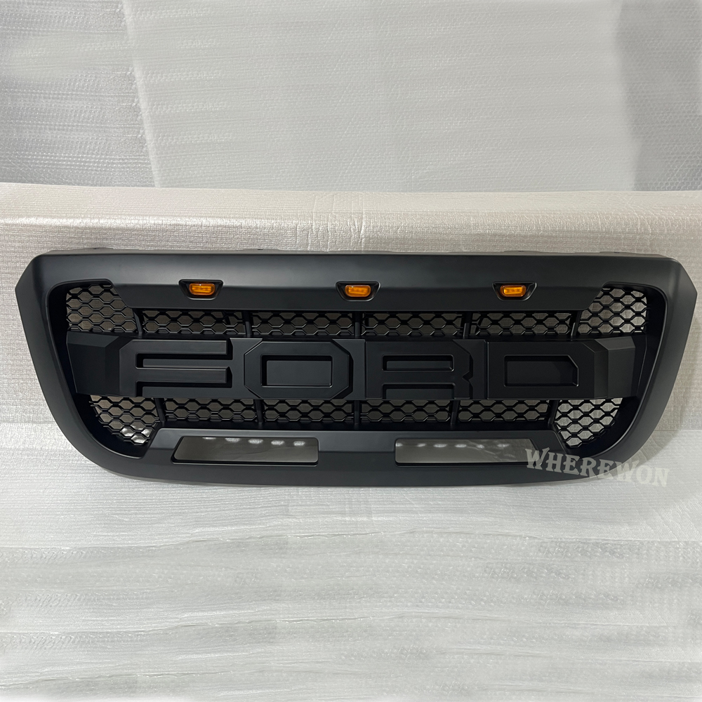 For 2004-2011 Ford Ranger Grill Raptor Style Front Grille W/ LED Light