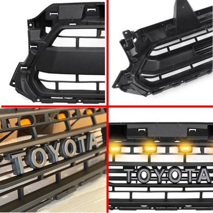 Front Grille For Toyota Tacoma 2012-2015 Grill Mesh w/LED Lights w/Letter Matte Black
