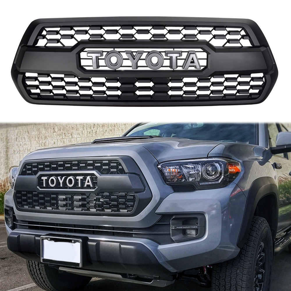 For 2016-2022 Toyota Tacoma TRD PRO Front Grille Grill With Letter Matte Black 