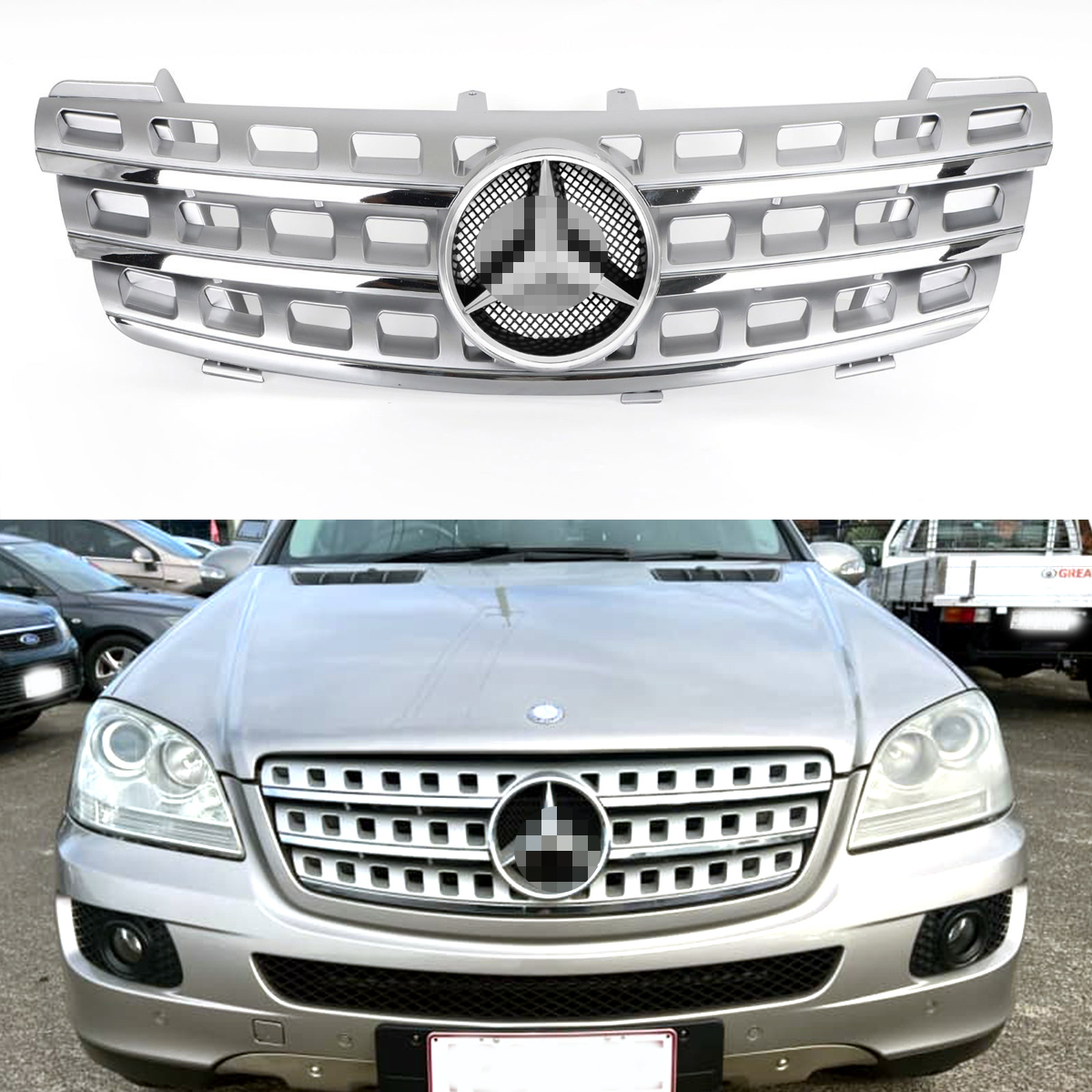 For 2005-2008 Mercedes Benz W164 ML320 ML350 ML550 Grill Front Grille W/Emblem