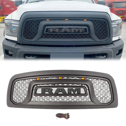 For 2010-2018 Dodge Ram 2500 3500 Front Grille Rebel Style Grill with LED Light & Letter