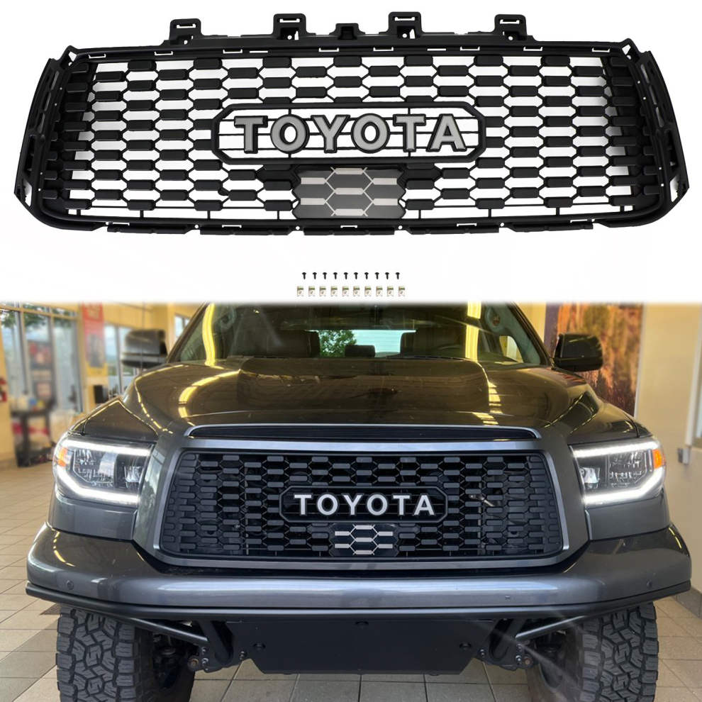For 2010-2013 Toyota Tundra TRD PRO Front Grille W/ Letter Matte Black ...