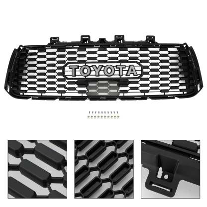 For 2010-2013 Toyota Tundra TRD PRO Front Bumper Grille Grill W/ Letters Matte Black