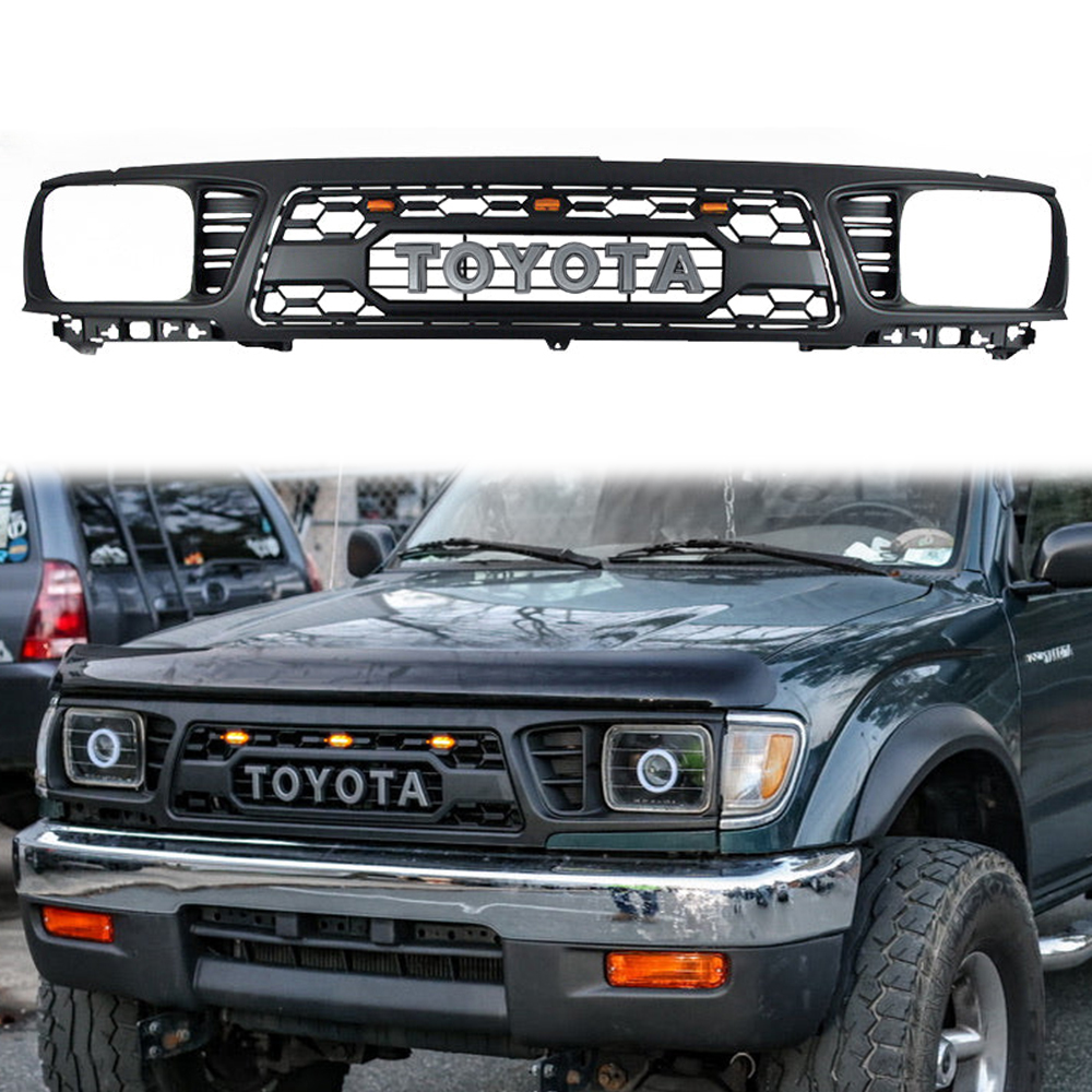 Front Grill For Toyota Tacoma 1995 1996 Bumper Grille With Letters  & Matte Black