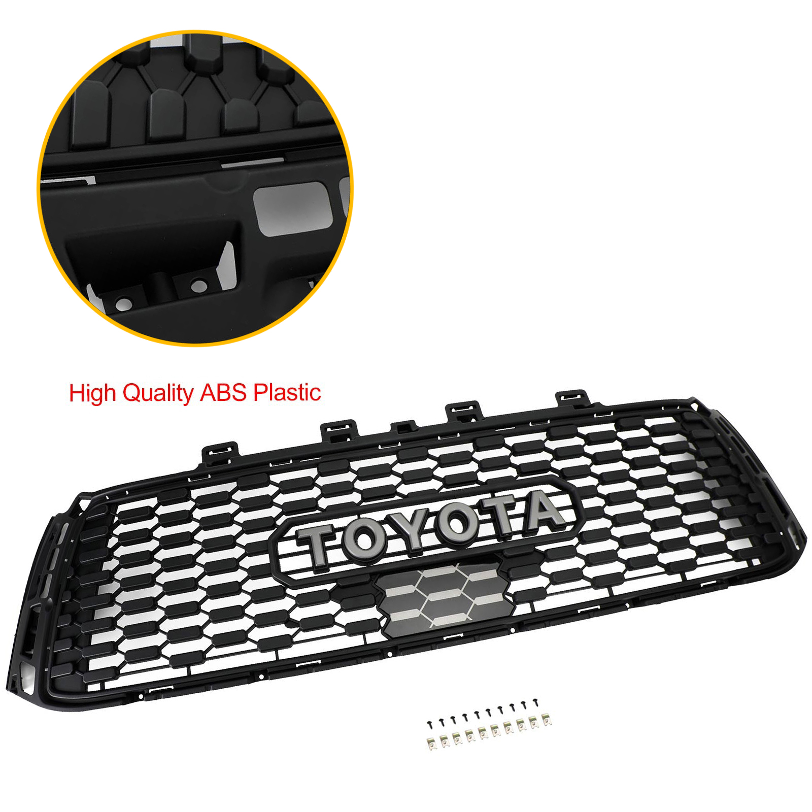 For 2010-2013 Toyota Tundra TRD PRO Front Bumper Grille Grill W/ Letters Matte Black