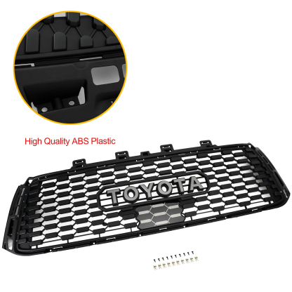 For 2010-2013 Toyota Tundra TRD PRO Front Bumper Grille Grill W/ Letters Matte Black