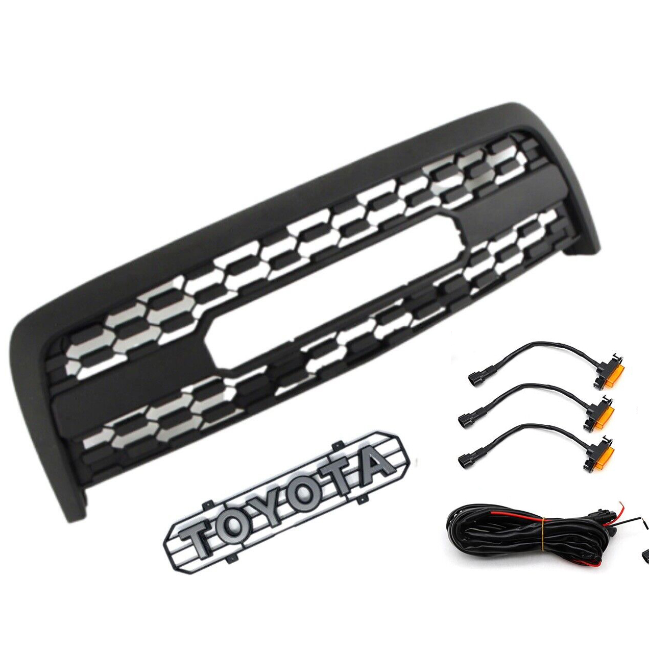 [Copy]Front Grille For 2003-2006 Toyota Tundra Grill W/LED Lights and Letters Matte Black
