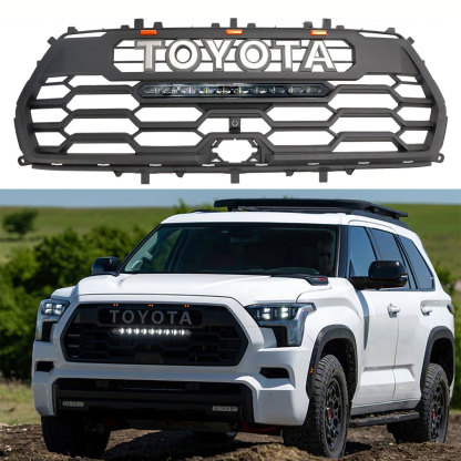 For 2023-2025 Toyota Sequoia Grill TRD PRO Front Grille With LED Light & Letter