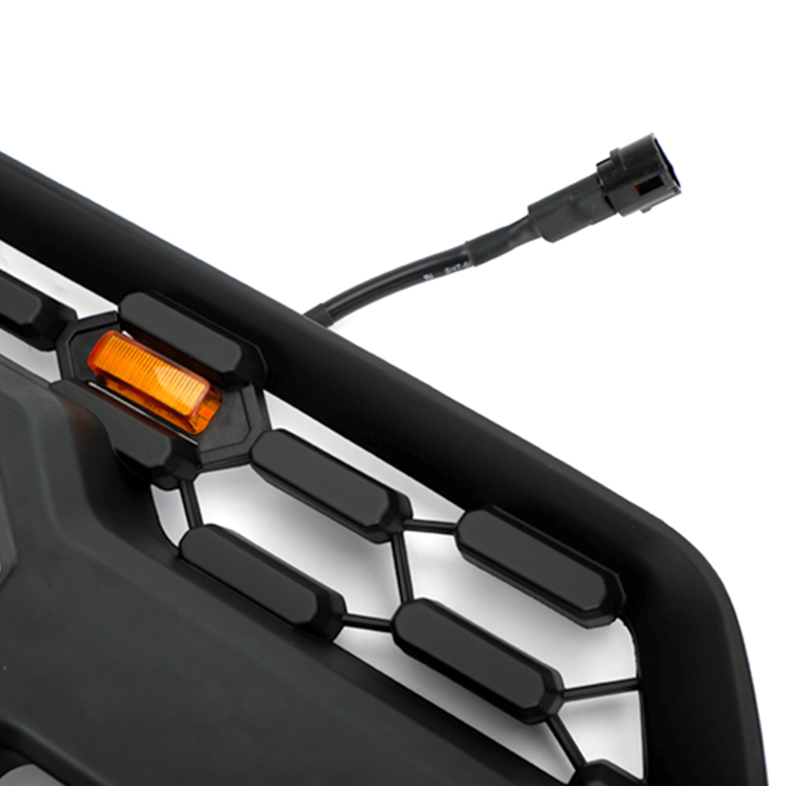 Front Grille For 2003-2005 Toyota 4Runner Grill Matte Black W/ Letters Led Lights