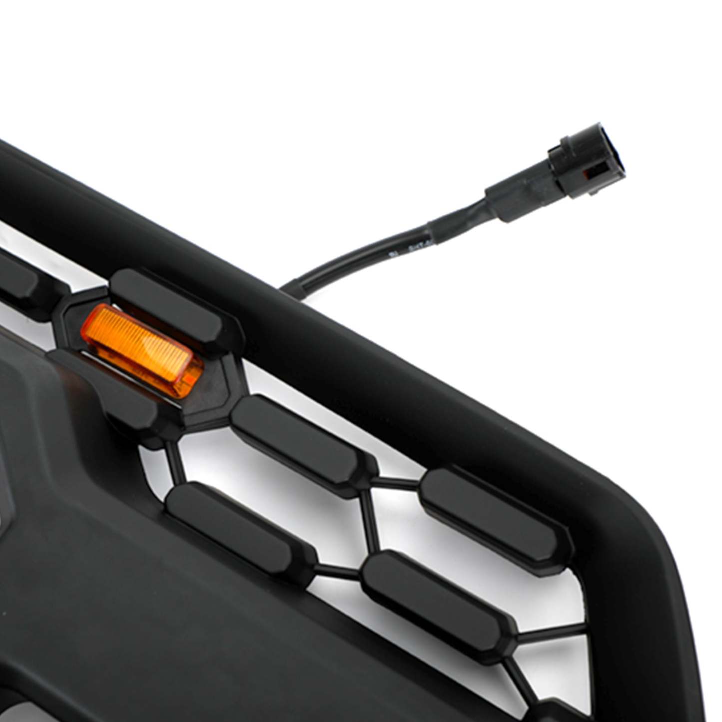 Front Grille For 2003-2005 Toyota 4Runner Grill Matte Black W/ Letters Led Lights