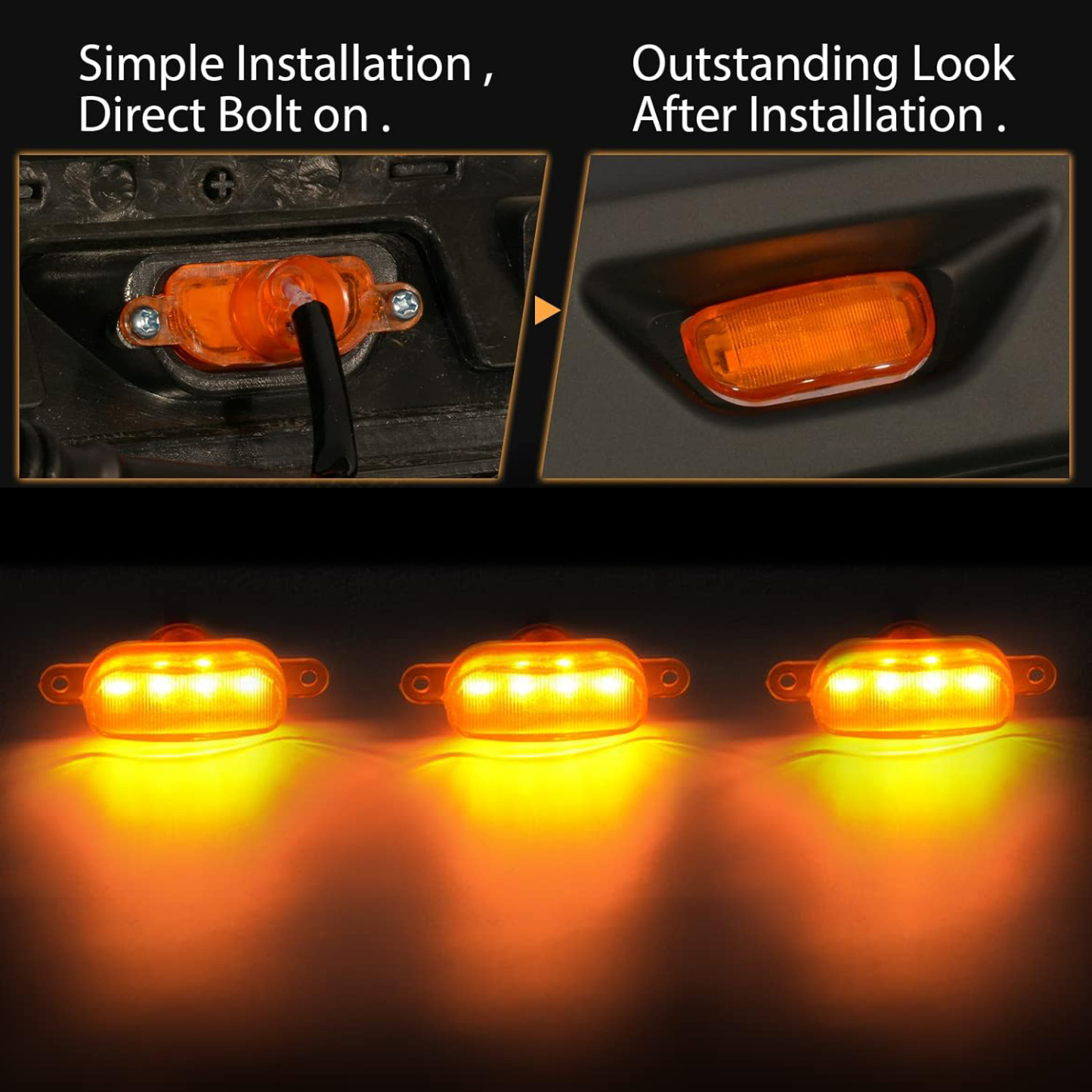 Amber Grill Lights for F150 Raptor Grill LED Lamps Ram 1500 2013-2018 Front Grille Car Accessories