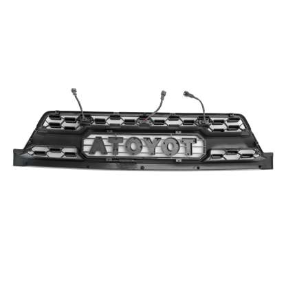 Front Grille For 2003-2005 Toyota 4Runner Grill Matte Black W/ Letters Led Lights
