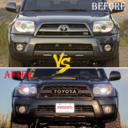 For Toyota 4Runner 2006-2009 Trd Pro Style Grill Front Grille W/ Led Light Matte Black