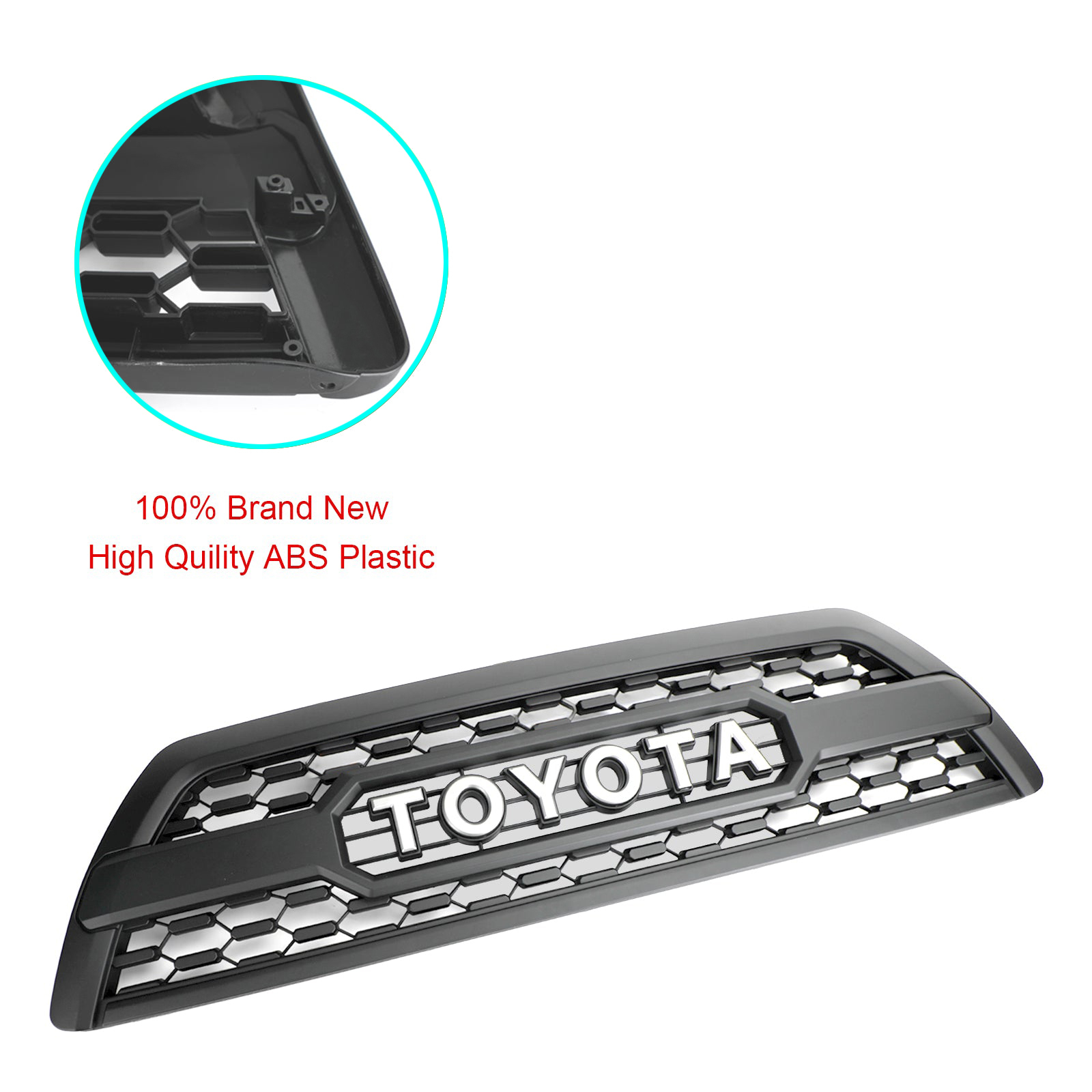 For Toyota 4Runner 2006-2009 Trd Pro Style Grill Front Grille W/ Led Light Matte Black