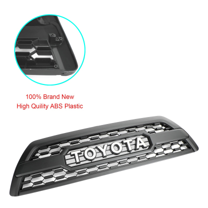 For Toyota 4Runner 2006-2009 Trd Pro Style Grill Front Grille W/ Led Light Matte Black