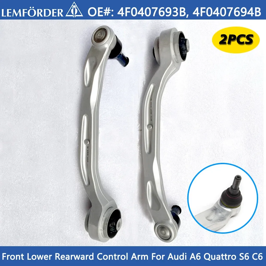 2X Front Driver Rearward Lower Control Arm for 2006-2011 Audi A6 S6 Quattro C6