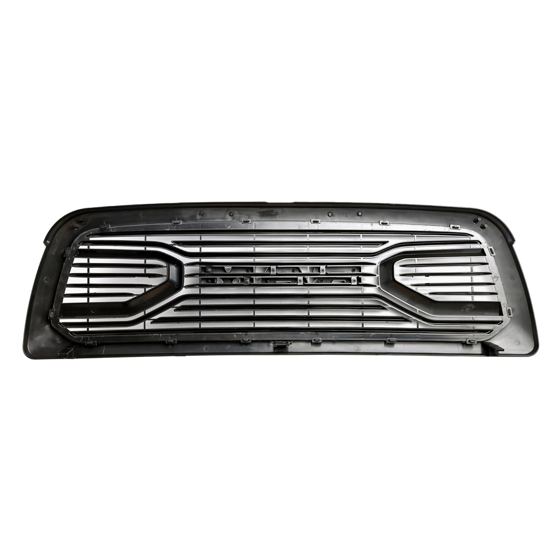 For 2009-2012 Dodge Ram 1500 Front Grille Big Horn Style Grill Matte Black with Letter &Light