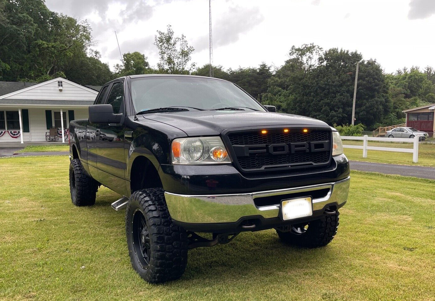 For 2004-2008 Ford F150 Raptor Style Grill Front Grille Bumper Hood Mesh w/ LED