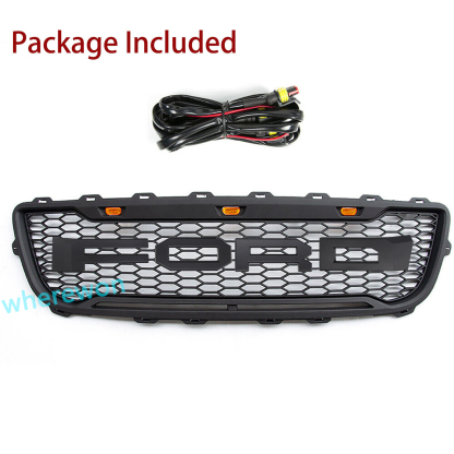 For 1999-2003 Ford F150 Grill Raptor Style Front Grille W/Letter Hood Mesh Matte Black