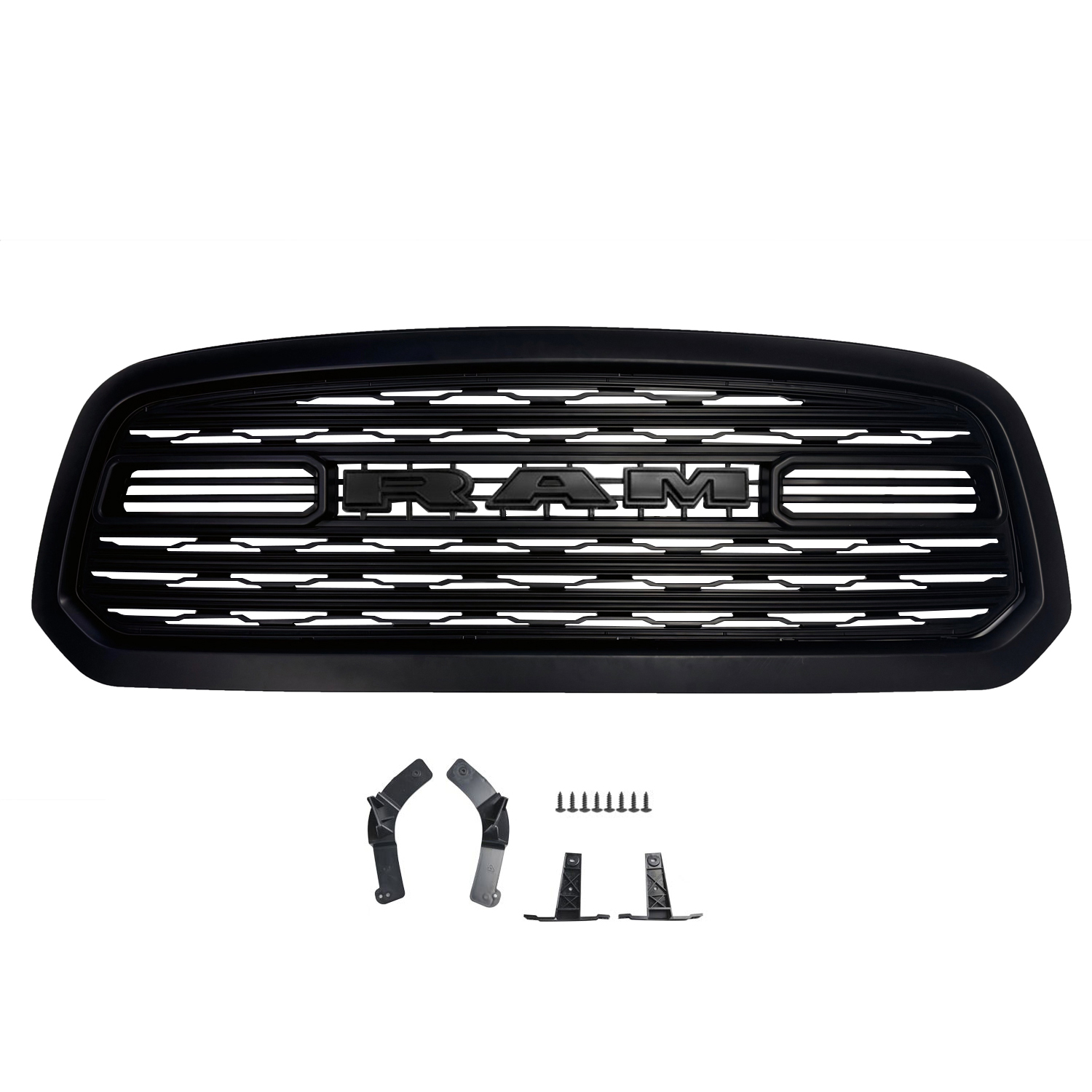 For 2013-2018 Dodge Ram 1500 Grill Upgrade Limited Style Front Grille Matte Black Mesh With Letter