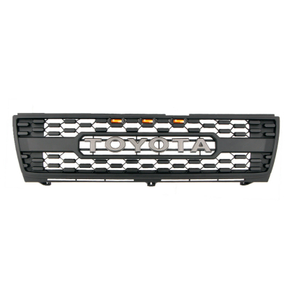 Front Grille For Tacoma 1997-2000 Grill Bumper Mesh w/LED lights w/Letter Matte Black