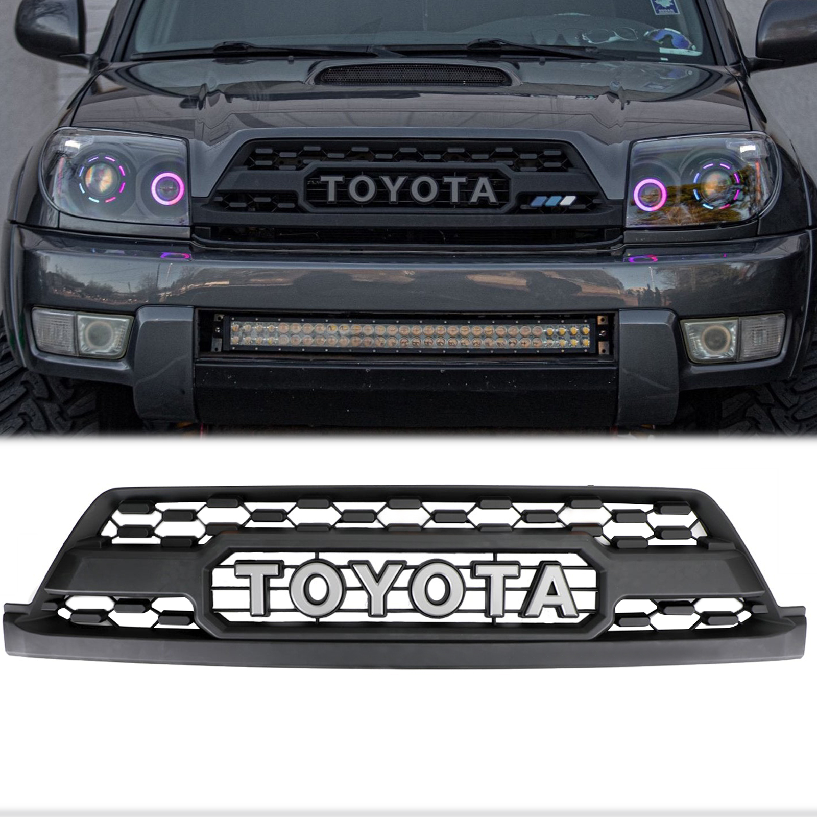 Front Grille For Toyota 4Runner 2003-2005 Grill W/ Letters Matte Black