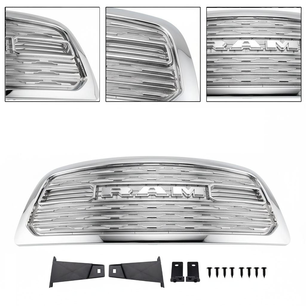 Chrome Front Grille For 2009-2012 Dodge Ram 1500 Grill LTD Style w/Letter