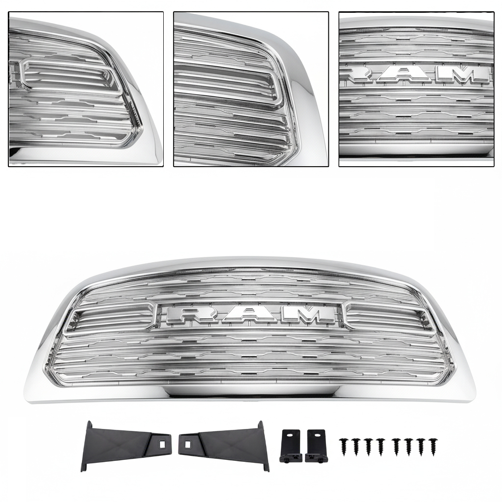 Chrome Front Grille For 2009-2012 Dodge Ram 1500 Grill LTD Style w/Letter