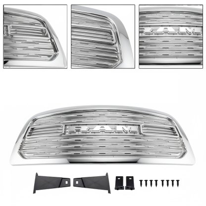 Chrome Front Grille For 2009-2012 Dodge Ram 1500 Grill LTD Style w/Letter