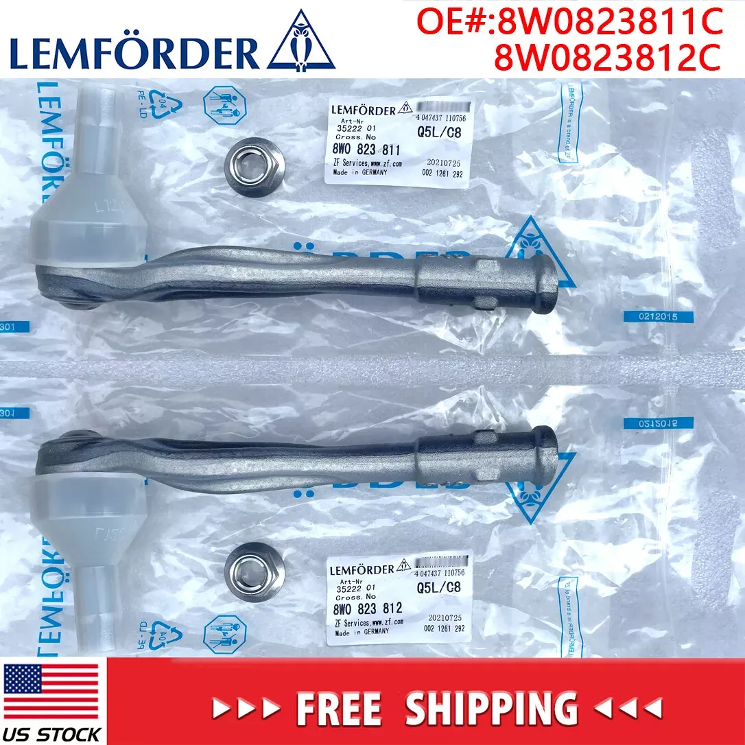 2PC Lemforder OEM Front Outer Tie Rod End Links For Audi A4 A5 B9 S4 S5 Quattro