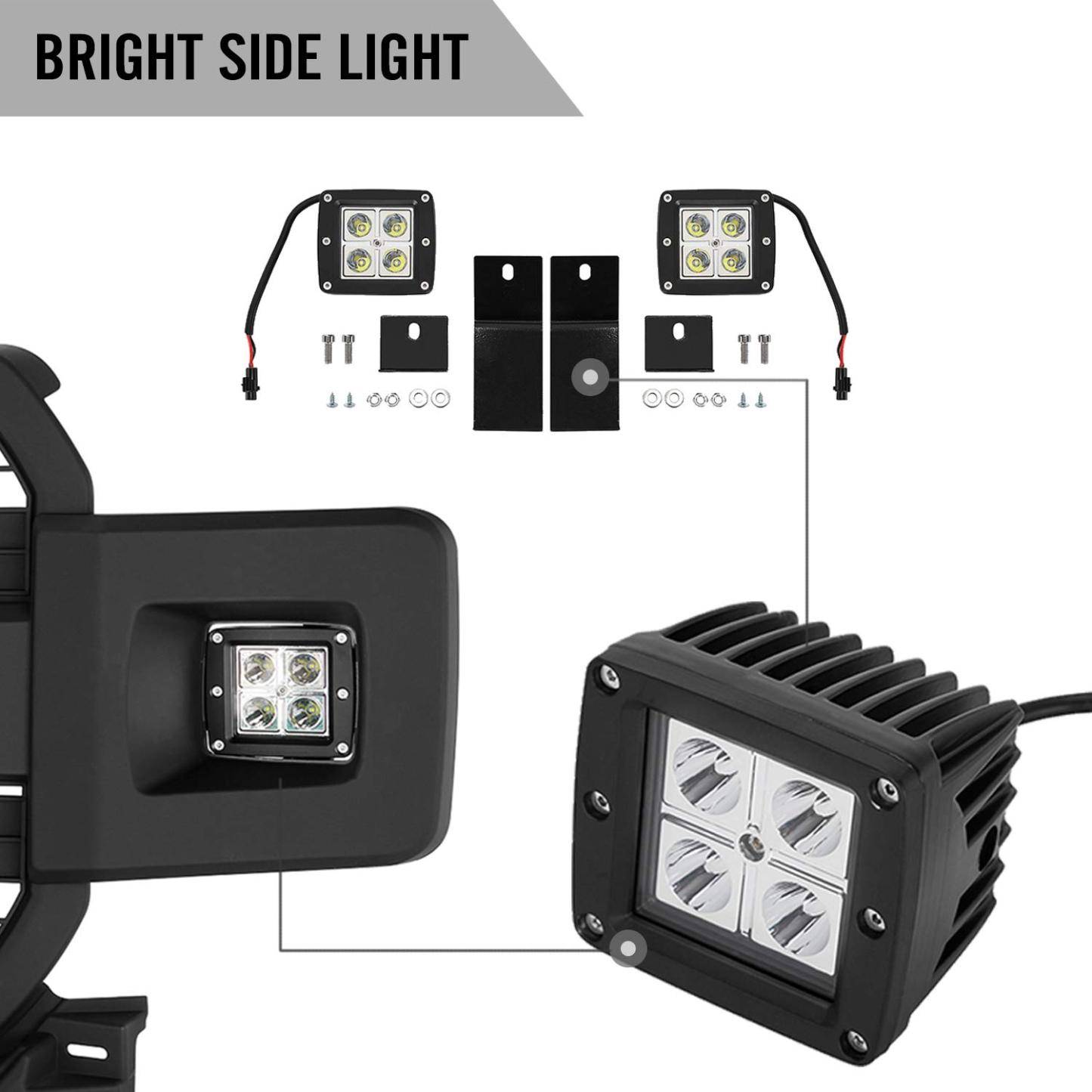 For 2018-2020 Ford F150 Grill Raptor Style Front Grille W/Led Lights w/Letter