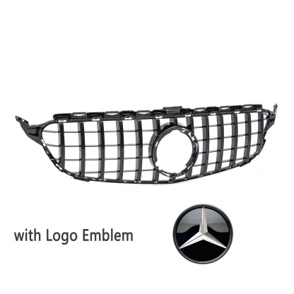 GT R Style Front Bumper Grill for 2015-2018 Mercedes Benz C-Class W205 C205 C300
