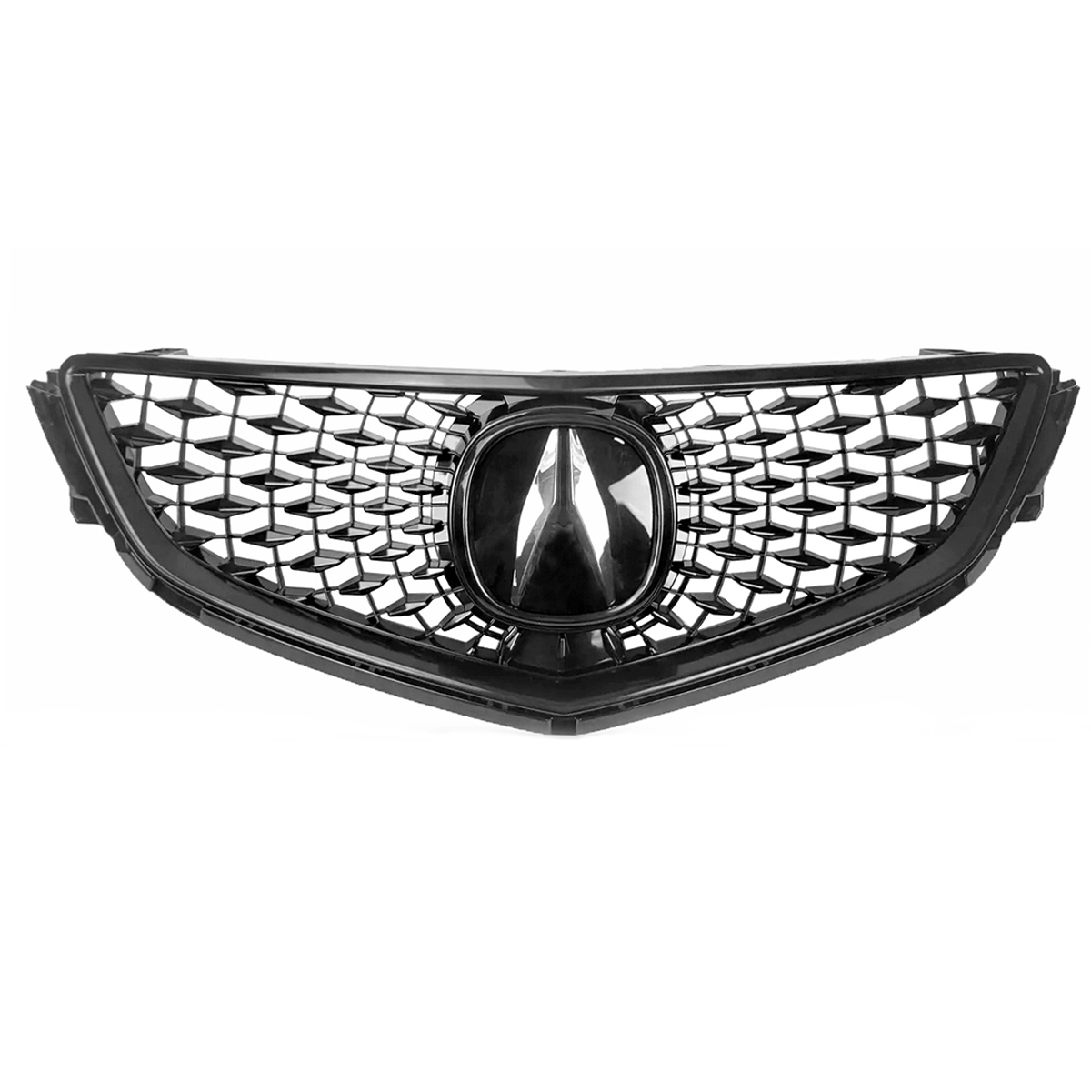 For 2015-2017 Honda Acura TLX Upgrade Grill with Emblem Grille Glossy Black