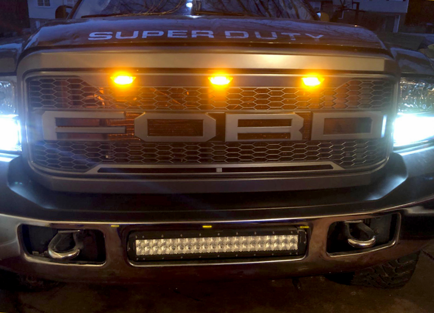 For 2005-2007 Ford Super Duty F250 F350 F450 F550 Grill Raptor Style Grille w/Led Light
