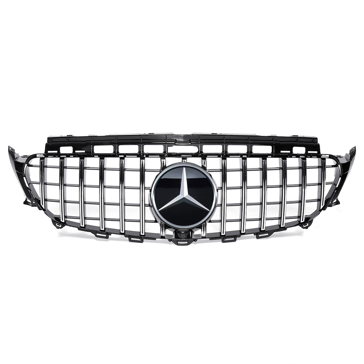 GT R Grille Fit Mercedes Benz W213 E-CLASS 2016-2020 W/ Camera Hole Black
