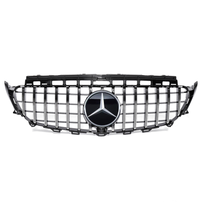 GT R Grille Fit Mercedes Benz W213 E-CLASS 2016-2020 W/ Camera Hole Black
