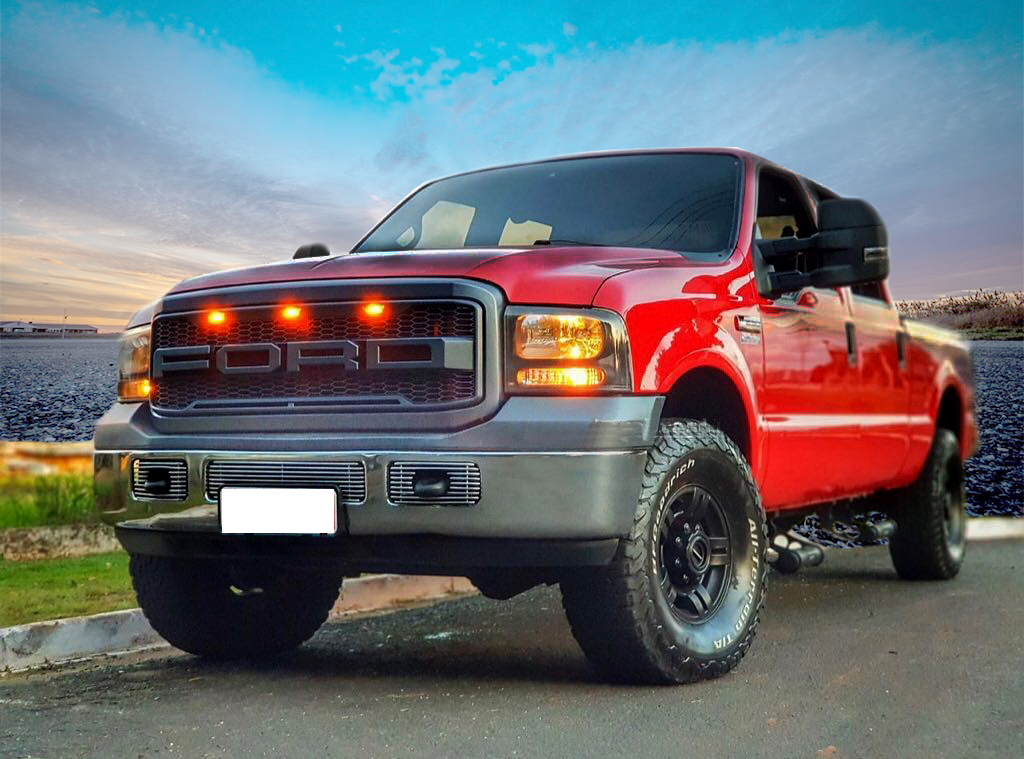 For 2005-2007 Ford Super Duty F250 F350 F450 F550 Grill Raptor Style Grille w/Led Light