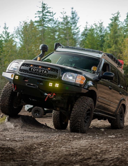 Front Grille For Toyota Sequoia 2001-2004 Grill w/LED Lights w/Led Light Matte Black