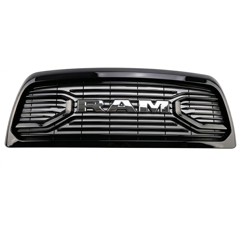 For 2013-2018 Dodge RAM 2500 3500 Grill Big Horn Style Front Grille Gloss Black & Letter Chrome