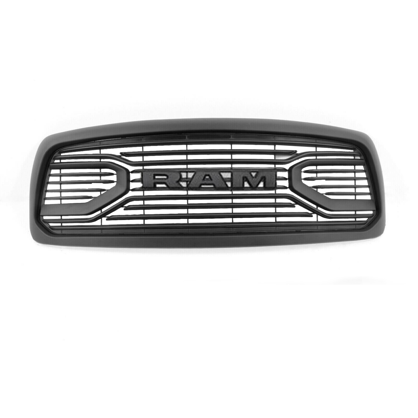 Front Grille For 2002-2005 Dodge RAM 1500 Big Horn Style Grill w/ Letters Matte Black