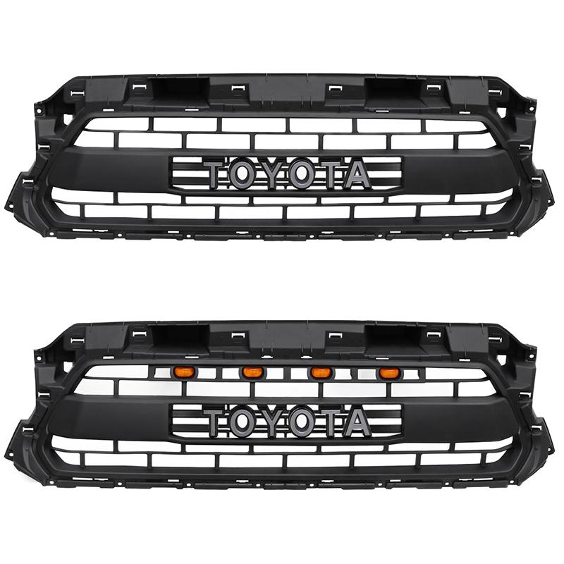 For Toyota Tacoma 2012 2013 2014 2015 Front Grill Grille w/ Lights W/Letter Matte Black