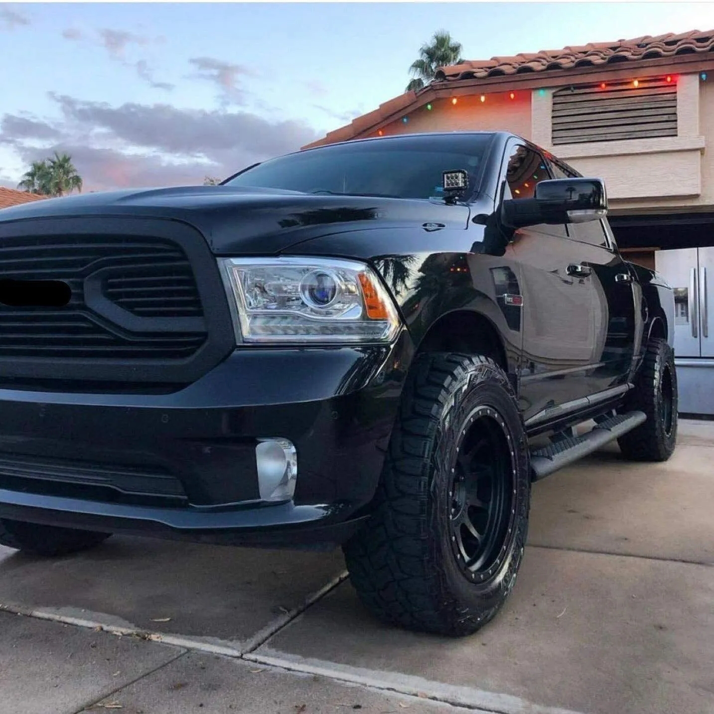 Front Grille For Dodge Ram 1500 2013-2018 Big Horn Bumper Matte Black