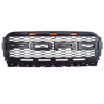 Front Grill For 2021 2022 2023 Ford F150 Bumper Grille Raptor Style W/LED Light