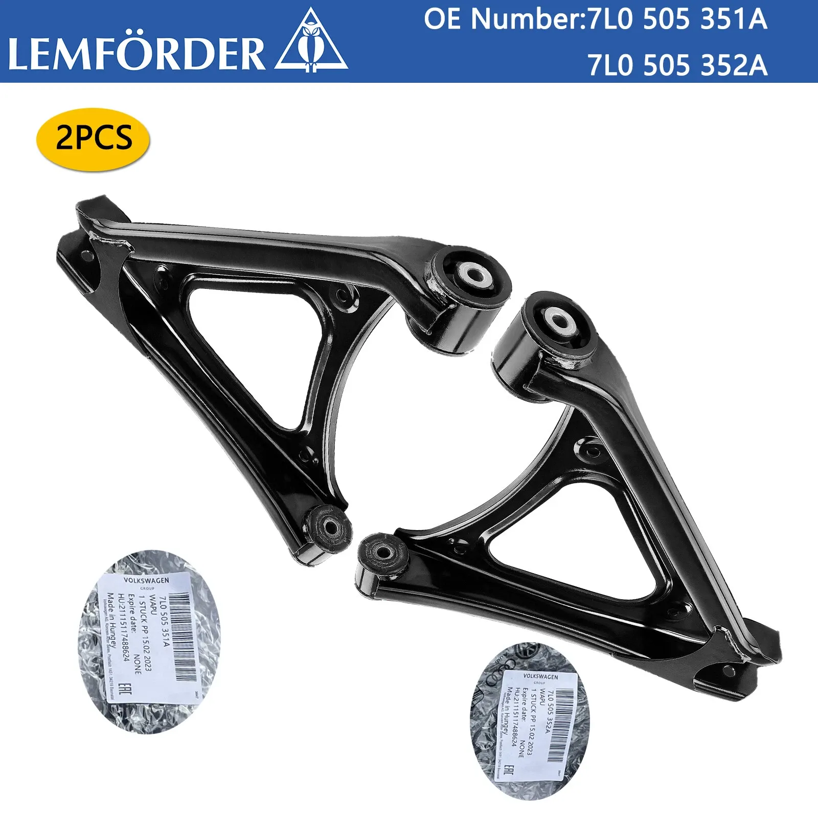 2X OEM Lemforder Rear Lower Control Arm Left & Right For 2007-2015 Audi Q7 4L