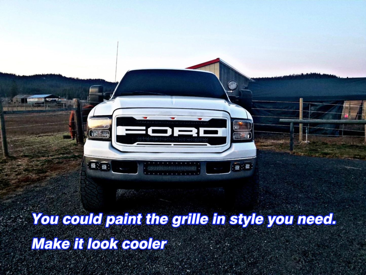 For 2005-2007 Ford Super Duty F250 F350 F450 F550 Grill Raptor Style Grille w/Led Light